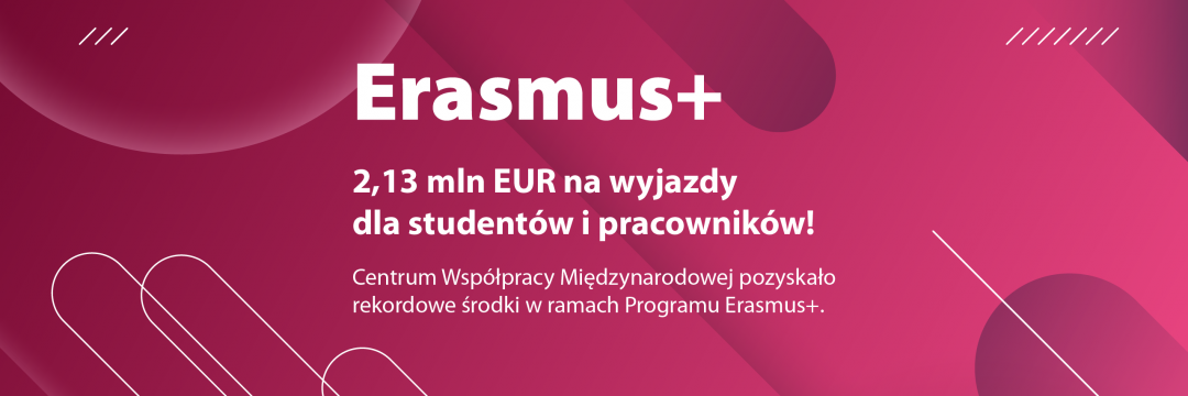 Erasmus+ 2,13 mln EUR dla UEW